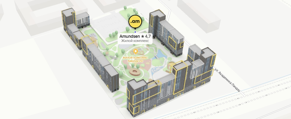 На Яндекс Картах Екатеринбурга впервые появился 3D-макет новостройки