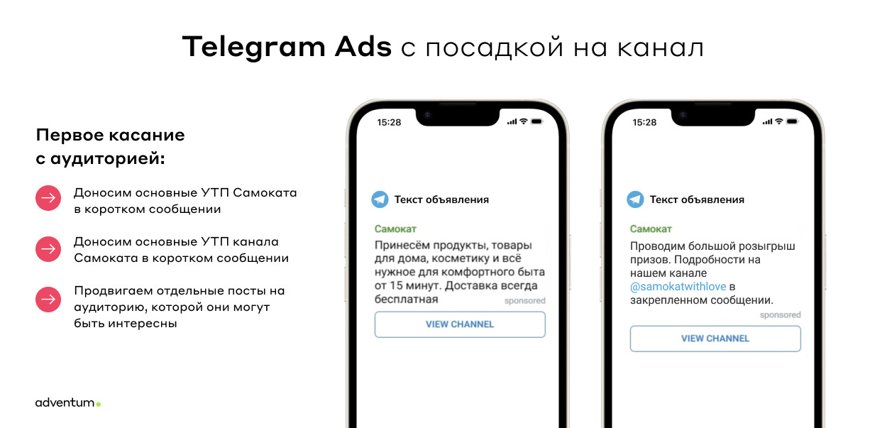 Кейс Самоката и Adventum: стратегия работы с трафиком в Telegram