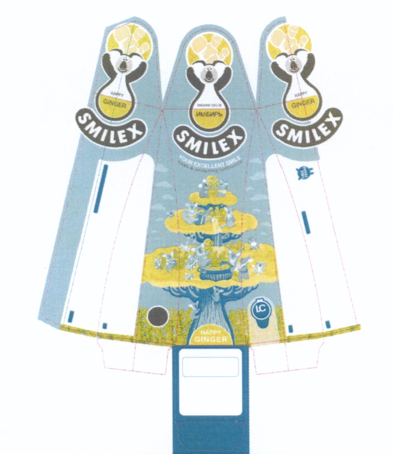 SMILEX LC SMILEX HAPPY GINGER ИМБИРЬ FREE FROM YOUR EXCELLENT SMILE FRESH & WHITENING TOOTHPASTE ЗУБНАЯ ПАСТА