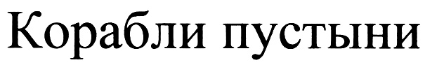 КОРАБЛИ ПУСТЫНИ