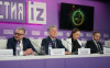 Мария Тарханова, Вениамин Каганов, Егор Иванков и Дмитрий Лопухин на пресс-конференции в МИЦ ИЗВЕСТИЯ