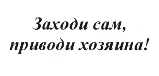 Зайди сама. Заходи сам приводи хозяина. Приводи хозяина.