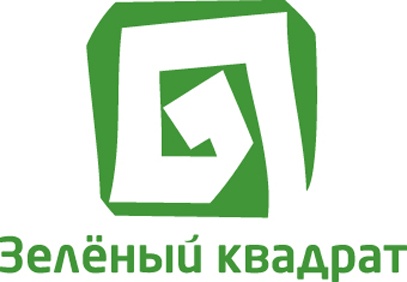 зеленый квадрат в городе