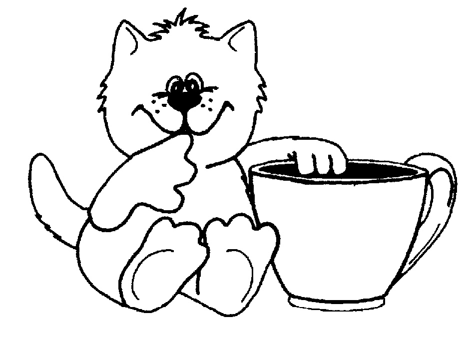 Рисунок кот с молоком