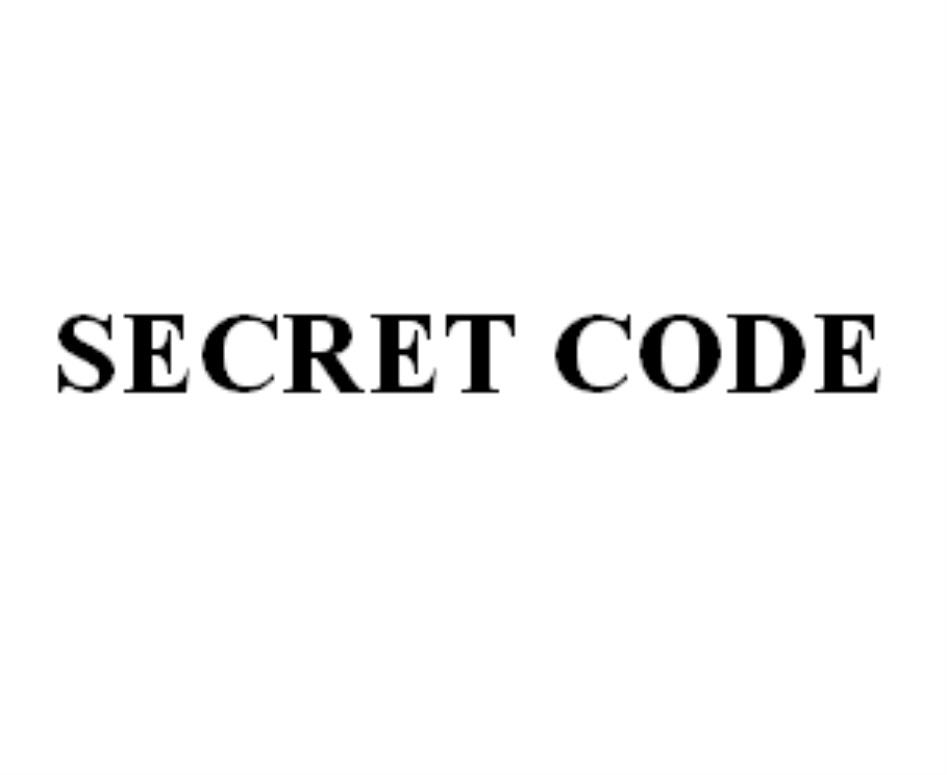 Secret code. Знак секрета.