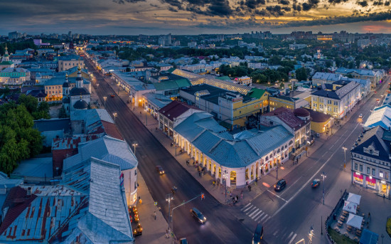 панорама ночного вида города Владимир